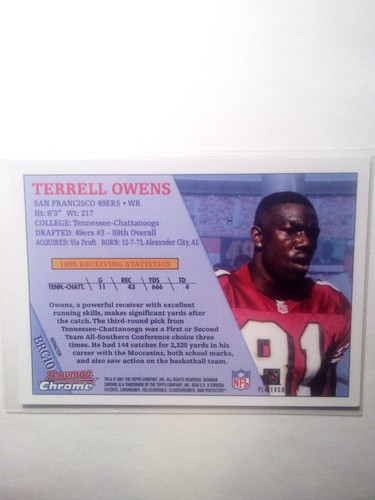 2001 Bowman Chrome #BRC10 Terrell Owens 1996 Rookies Refractor - Bild 2 von 2