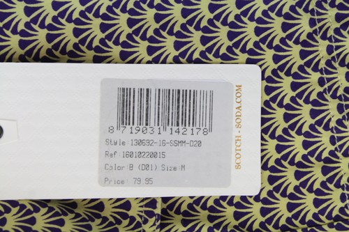 SCOTCH & SODA Couture Men`S M Purple Yellow Patterned Long Sleeve Buttons - Picture 6 of 6