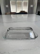 Unbranded Clear Glass Butter Dish With Lid Single Stick No Chips Or Cracks