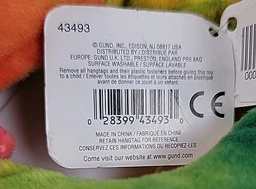 Gund 1986 Rainbow Tie Dye Springy Slinky Peluche Cangrejo Keyclip #43493 RARO DE COLECCIÓN  - Imagen 13 de 18