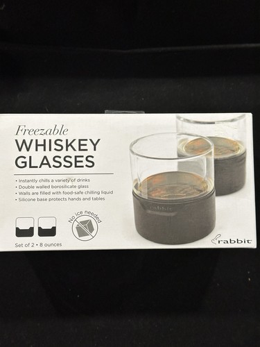 Rabbit Freezable Whiskey Glasses (Clear, Set of 2)