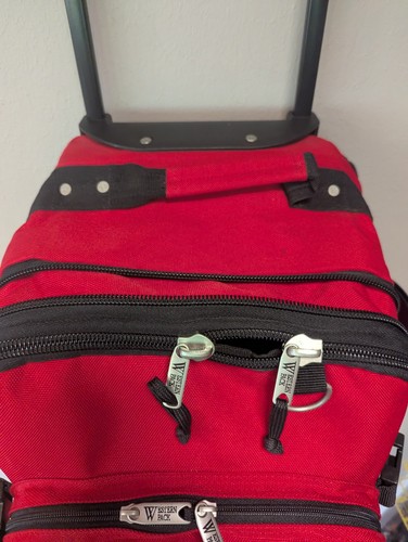 Western Pack Gray Wheeled Rolling BackPack 17" Strap Heavy Duty School - Picture 4 of 24