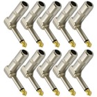 10PCS 1/4 TS Right Angle Mono Phone Plug ensures undistorted audio transmission