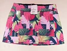 SmartWool Merino Sport Lined Skirt Womens MD Sunset Coral Palm Print $70.00 Tags