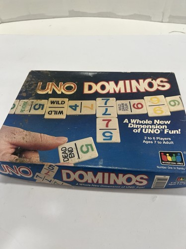 1987 UNO Dominos Game Complete 2-6 players Ages 7+ (4)