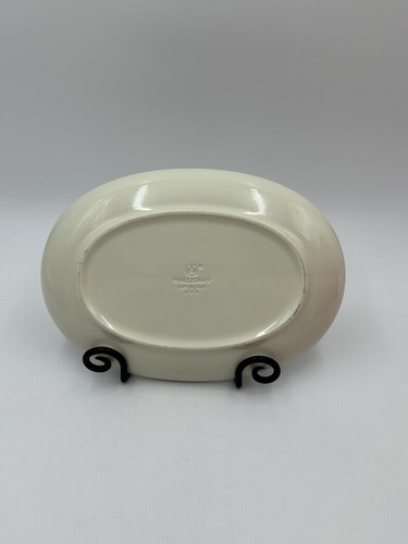 Pfaltzgraff Northwinds Oval Serving Platter Blue Rim Cream Dinnerware USA - Picture 6 of 12