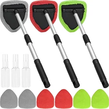 3 Pieces Windshield Cleaning Tool inside Car Window Cleaner Cleaning Tool with E