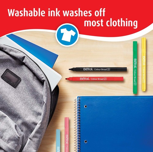 Felt Tip Colouring Pens | Broad Point (1.2mm) | Assorted Colours with - Picture 5 of 5