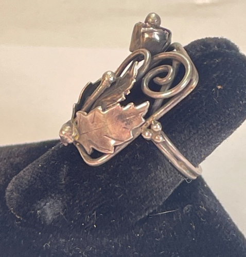 Anello vintage in argento sterling 925 floreale misura 4 - Foto 3 di 4