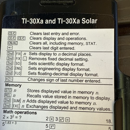 Texas Instruments TI-30Xa Scientific Calculator Preowned Clean Tested Works - Picture 7 of 11