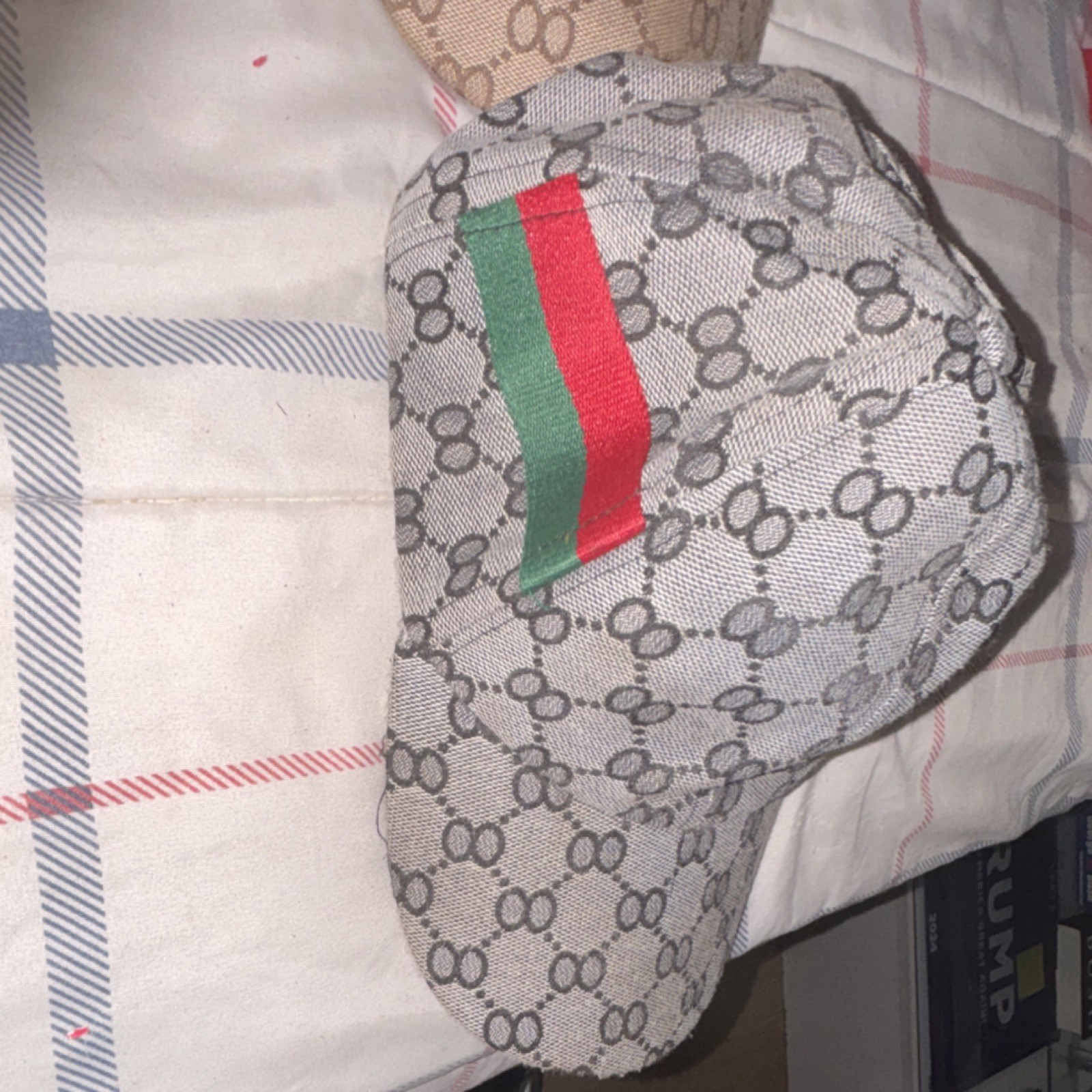 Gucci Monogram Adjustable Baseball Caps Beige Gra… - image 3