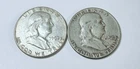 FRANKLIN SILVER HALVES LOT OF 2 - 90% SILVER COINS FREE SHIPPING #8622