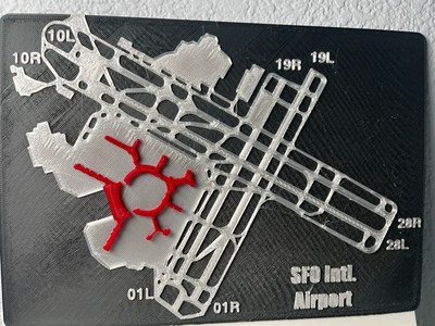 San Francisco Flughafen Diagramm Karte Handarbeit