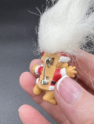 Broche Russ Muñeca Troll Papá Noel Vintage, Pelo Blanco, Años 80 - Imagen 4 de 9