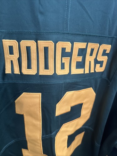 Green Bay Packers #12 Aaron Rodgers Nike On Field Jersey Green Yellow XXXL 3XL - Picture 9 of 9