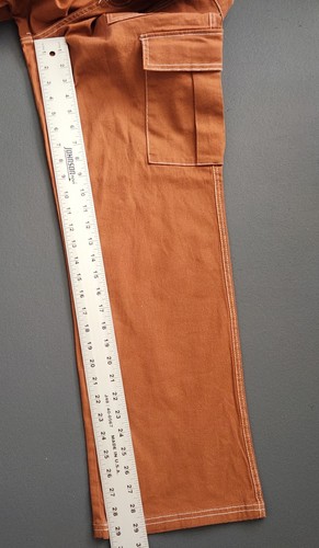 Pantalón cargo marrón cintura alta calce pierna ancha talla grande (7) No Comment para mujer - Imagen 9 de 9