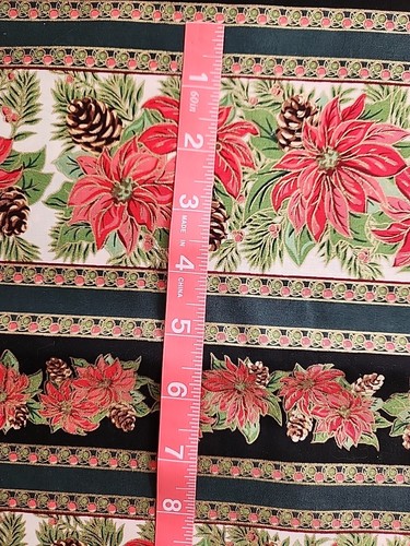 Tela Borde Navidad Vintage Borde 1.5 yardas x 42" WOF 100% Algodón Nuevo de Lote Antiguo - Imagen 4 de 4