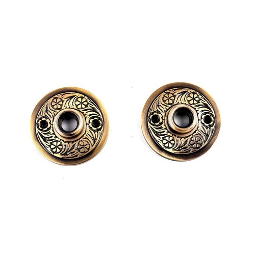 Door Knob Rosette Pair 2.38 in. Antique Brass Decorative Door Knob Rosette - Picture 5 of 9