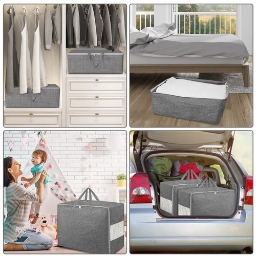2Pack 105L Extra Large Storage Bags, Folding Moving Comforter Blanket Storage... - Imagen 6 de 6