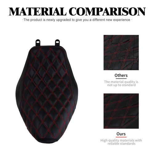 Driver Solo Seat Red Stitching For Harley Heritage Softail Deluxe FLSTN 06-2017 - Picture 6 of 17