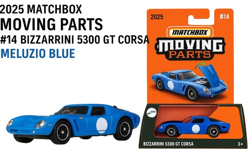 2025 Matchbox Moving Parts #14 Bizzarrini 5300 GT Corsa | MELUZIO BLUE - Bild 1 von 15