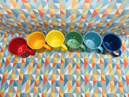 NEW FIESTAWARE 12 oz JAVA Mug set of 6 Mixed Colors Fiesta FREE SHIPPING  - Picture 3 of 4