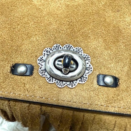Coach 86821 Fringe Chain Shoulder Bag Oak Brown Suede Leather Authentic Women's - Picture 14 of 24