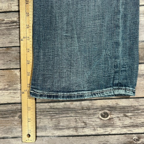 Pantalones de mezclilla elásticos con hebilla BKE Jake 34x32 para hombre azules puntada gruesa - Imagen 9 de 11