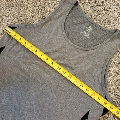 Adrienne Vittadini Sport Tank Top Womens Medium Gray, Cross Mesh Side Athleisure - Picture 3 of 6