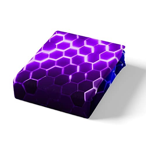 Blue Purple Honeycomb Duvet Cover Fluorescent Full(No Comforter) Multi Tr03 - Picture 4 of 5