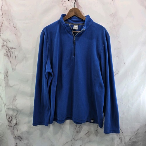 Rei Co Op Pullover Mens XL Royal Blue Fleece Quarter Zip Mid Layer Lightweight  - Picture 1 of 10