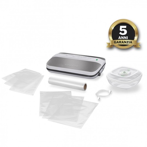 Macom Forever Fresh macchina per sottovuoto 829 mbar Nero, Grigio, Acciaio inoss - Foto 2 di 5