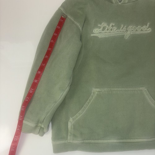 Life Is Good Sweatshirt Boys Girls Xs 4-7T Pullover Hoodie Green Cotton Cozy - Picture 8 of 8