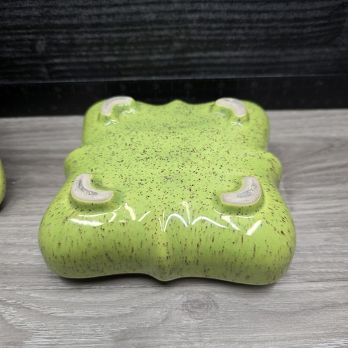 Plato de caramelo con tapa de cerámica de California, plato de baratija, manzanas, verde - Imagen 15 de 15