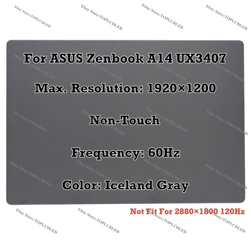 Original ASUS Zenbook A14 UX3407QA-QD224W OLED Display Assembly Non-Touch Screen - Picture 2 of 41