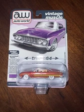 Ultra Red Chase 1961 DODGE DART PHOENIX LOWRIDER 1/64 AUTO WORLD 64512-AWSP195 B