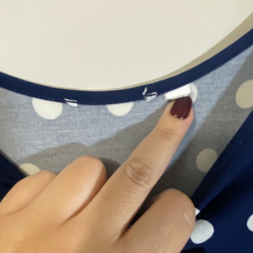 Leota Giselle Polka Dot A-Line Midi Dress Navy Blue White Polka Dot Sz XL** - Picture 5 of 10