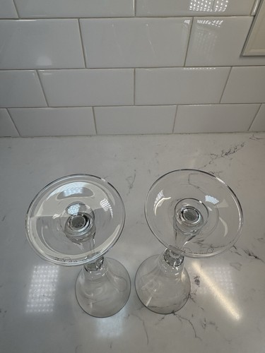 2 Signed Oscar de la Renta TIFTON 9" Vertical Cut Crystal CHAMPAGNE Glass - Picture 10 of 10
