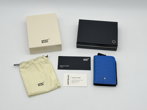MONTBLANC EXTREME 3.0 BLUE LEATHER 3CC CARD HOLDER WALLET NEW 100% GENUINE $375 - Picture 6 of 12