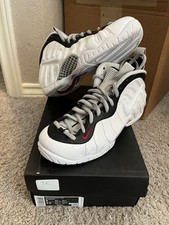 Nike Air Foamposite Pro Chrome White Men’s Size 8 Black 2020 624041-103 Worn 1x