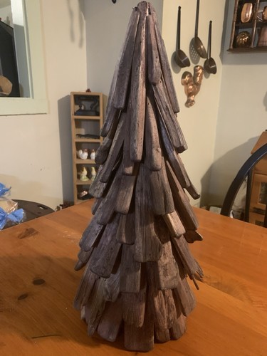 Große Holz Streifen Baum Skulptur 19 Zoll - Bild 1 von 3