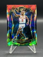 Immanuel Quickley 2020-21 Panini Select Red White Green Cracked Ice Prizm RC