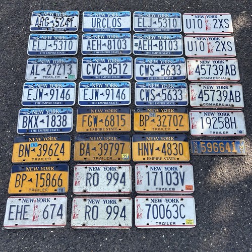 LOT of 30 Vintage New York NY Embossed License Plates