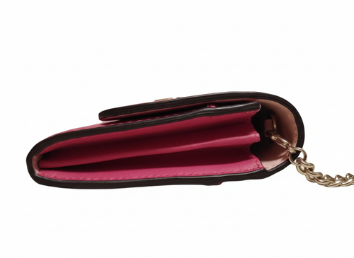 Kate Spade Gemma Geldbörse Damen rosa gewelltes Glattleder Kette Crossbody - Bild 3 von 9