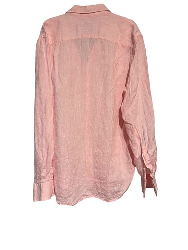 Camisa de lino con botones Kent Curwen rosa playera talla L para hombre - Imagen 4 de 4