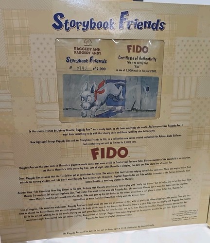 Raggedy Ann & Andy Storybook Friends Fido Puppe Applause 2002 - in versiegelter Verpackung - #742 - Bild 7 von 8