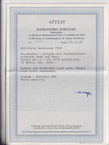 1948 Deutschland Klimasteuerung: Ziffer IN Einem Oval Soprastampati (1 / Ii-Ix / - Picture 3 of 4