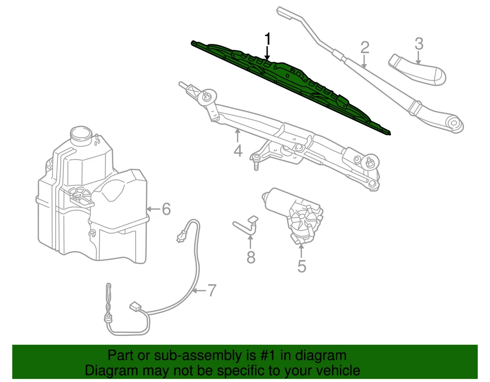 Limpiaparabrisas Five Hundred Freestyle Montego original Ford 2005-2007 6F9Z-17528-AA Foto 3 de 3