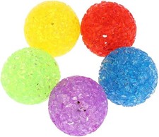 5 Pcs Cat Bell Crystal Ball Sound Pet Game Kitten Plastic Interactive 1