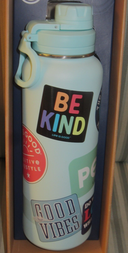 LIFE IS GOOD 40 oz STAINLESS STEEL COAT WATER BOTTLE "POSITIVE LIFESTYLE COLLAG" - Picture 5 of 5
